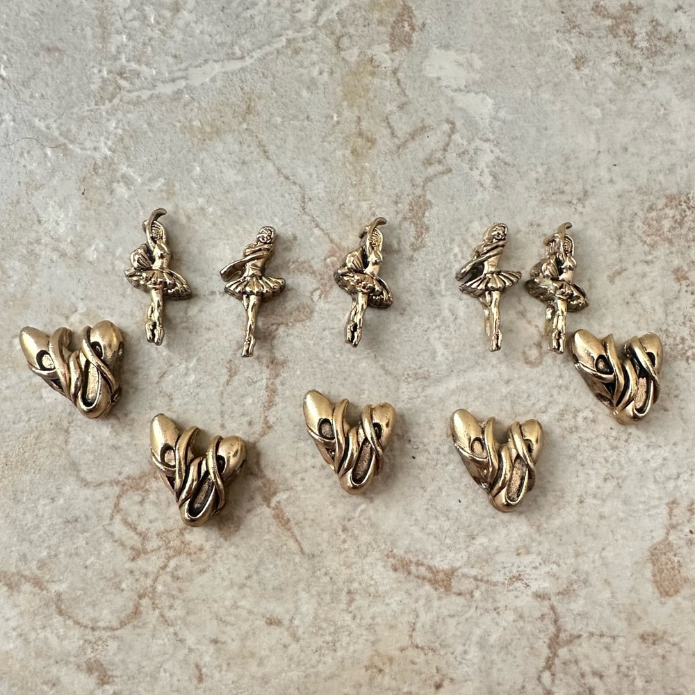 Gold Ballerina and Abstract Charm/bead Set - Women's Jewelry